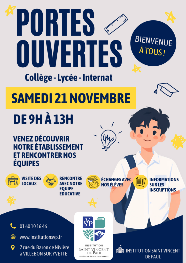 Journée portes ouvertes à l&rsquo;ISVP – Samedi 21 novembre 2026